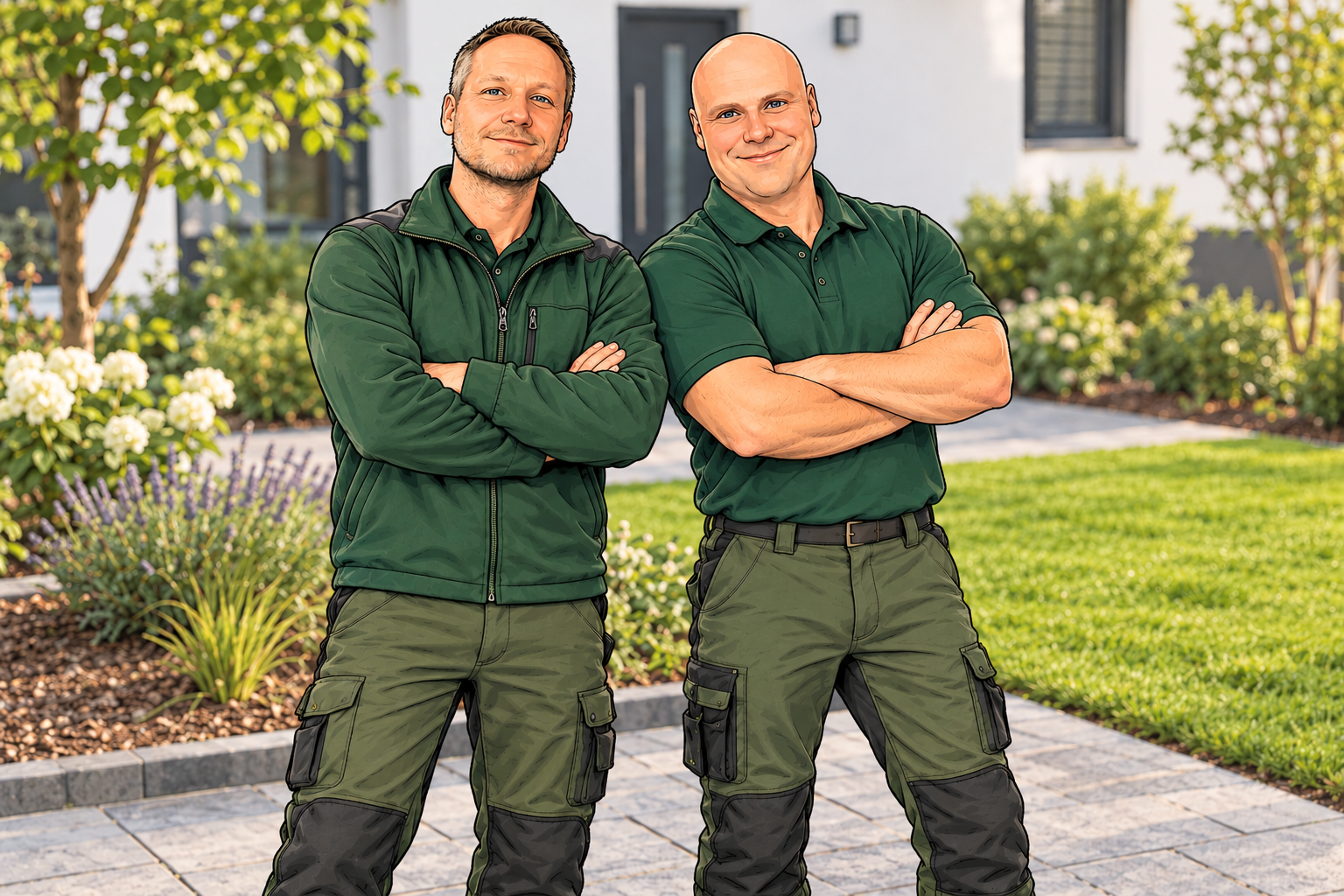 Bj&ouml;rn Albrink und Matthias Voet, Inhaber von AV Pflaster & mehr GbR
